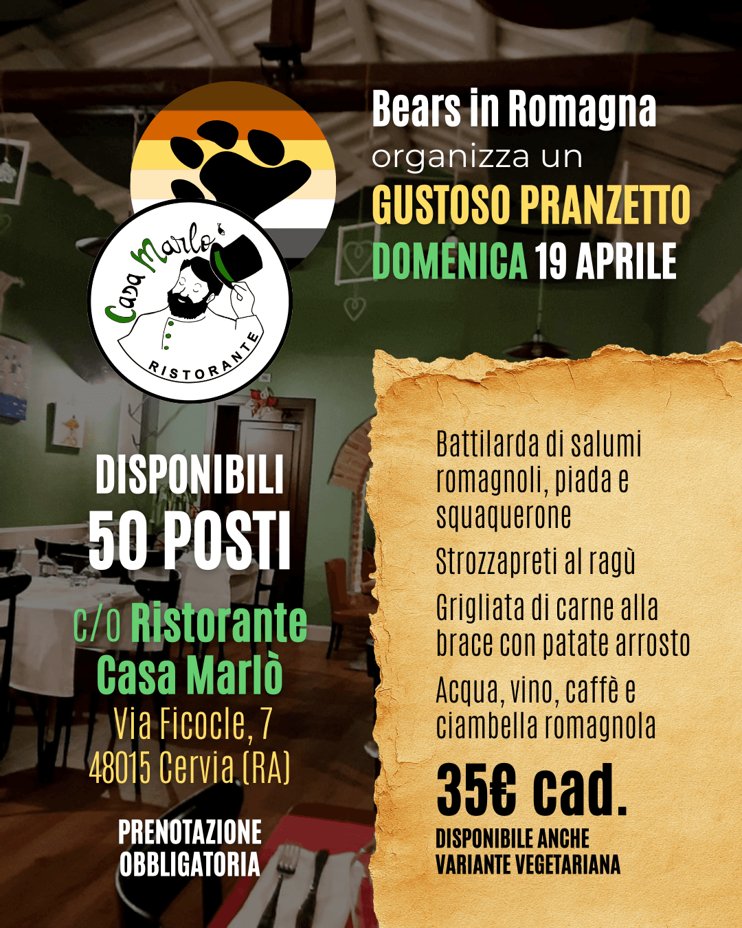 Locandina Pranzetto "Bears in Romagna"